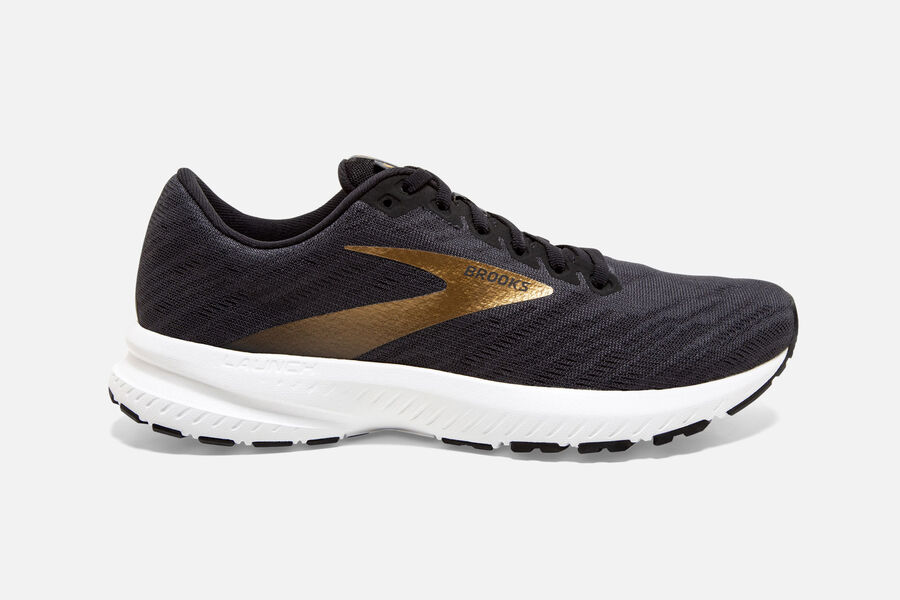 Brooks Launch 7 Mens Australia - Road Running Shoes - Black/Gold (018-DFEQA)